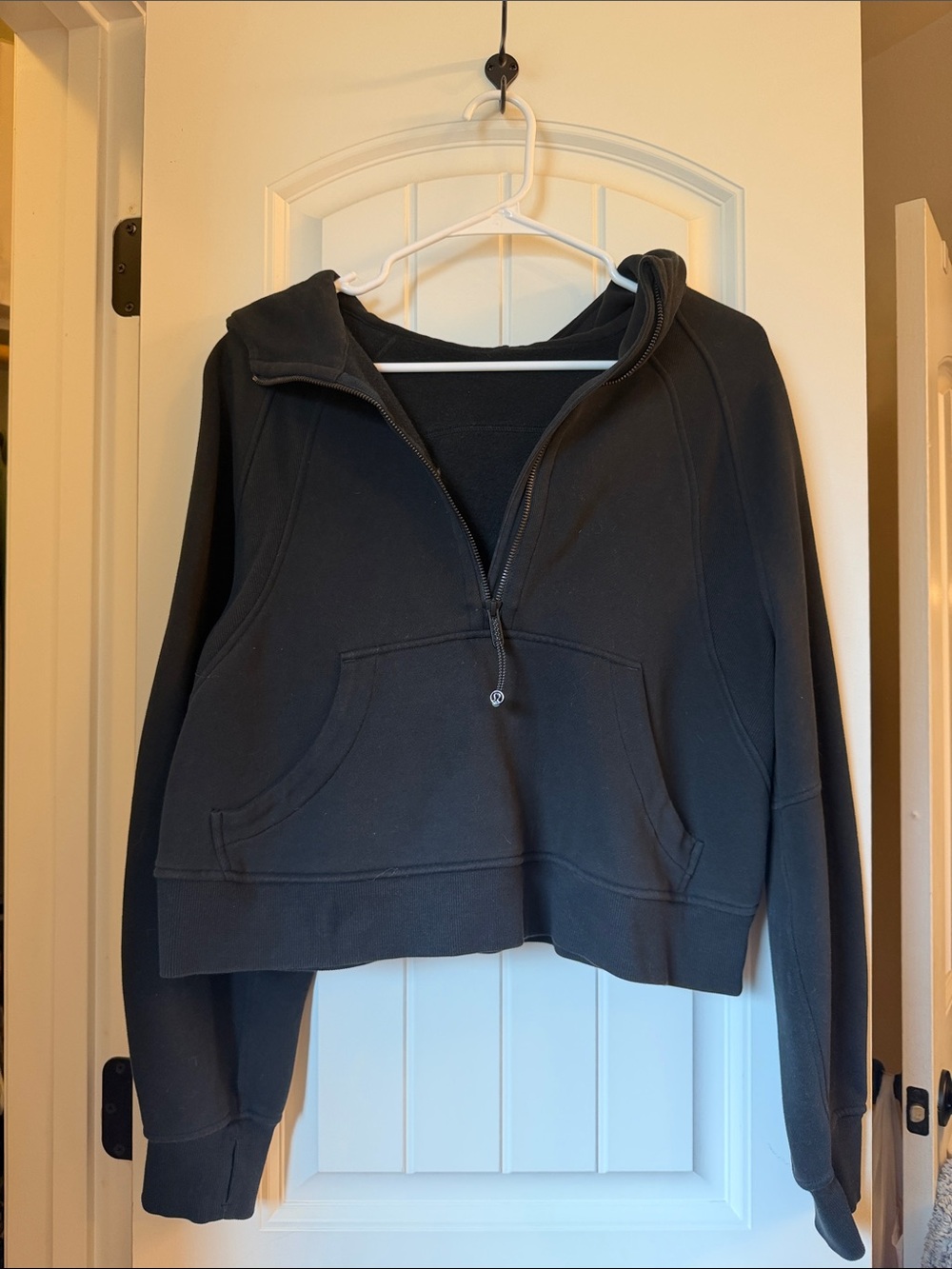 Women's Black Scuba Half zip - M/L